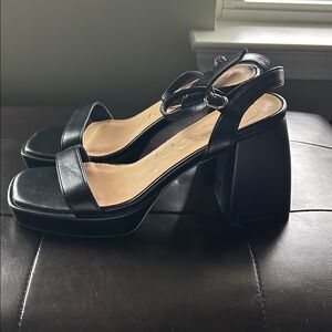 CCOCCI Black Women's Block Heel Sandals